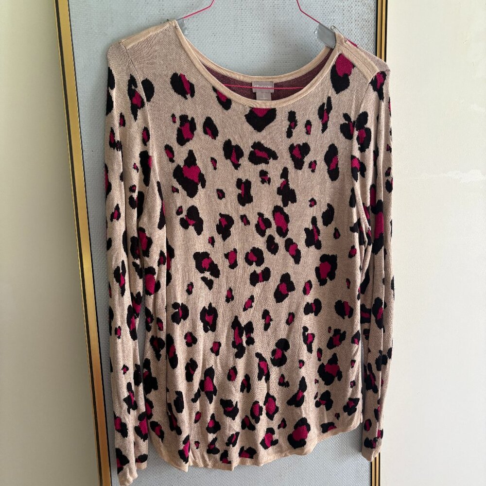 Chico's pink leopard sweater